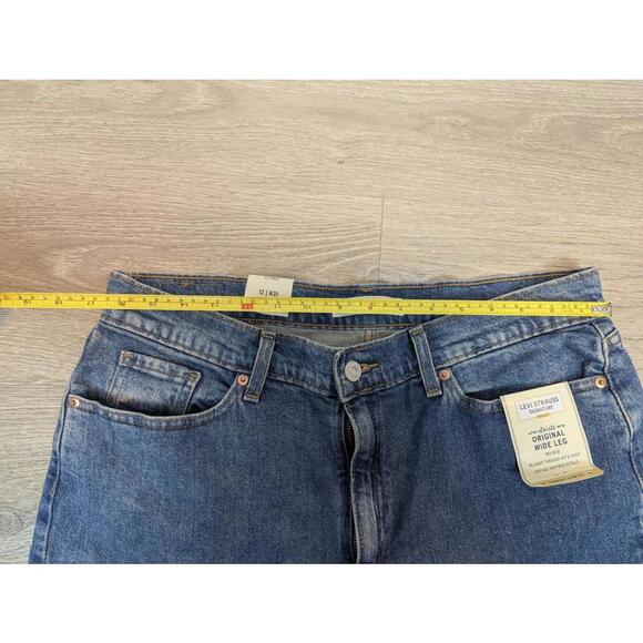 LEVI Strauss Signature Womens Heritage Original Wide Leg Jeans, Blue Oddity, 12 - Picture 9 of 9